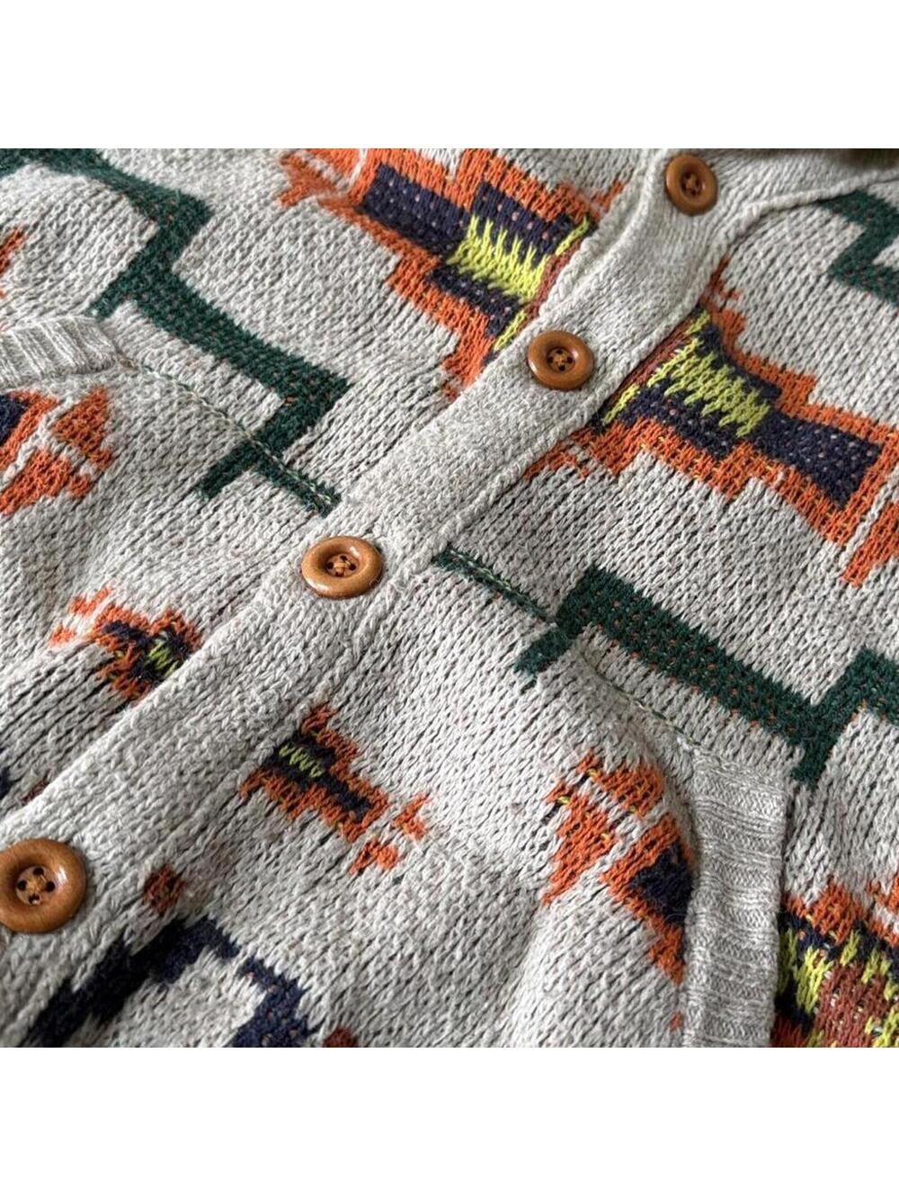 🧶 Urban Outfitters Southwestern Shawl Cardigan — Cream Multi — Men’s S/M - Picture 3 of 6